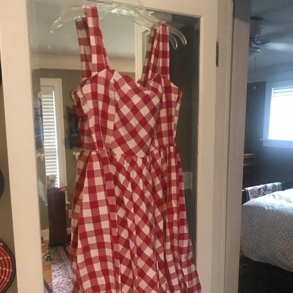 Bernie Dexter gingham dress red large